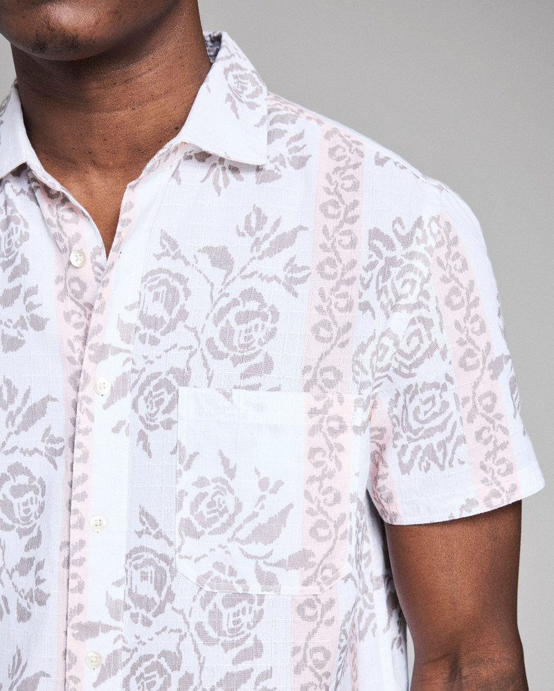 Short Sleeve Textural Tropical Roses Treme Shirt 4