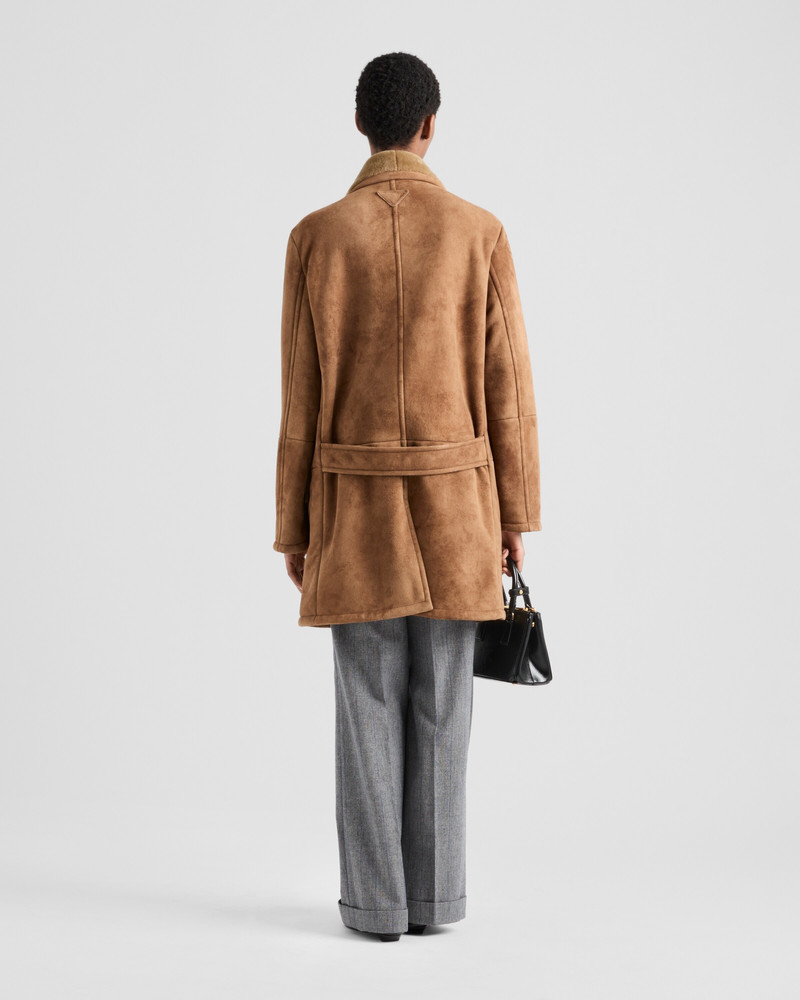 Double-breasted shearling coat 5