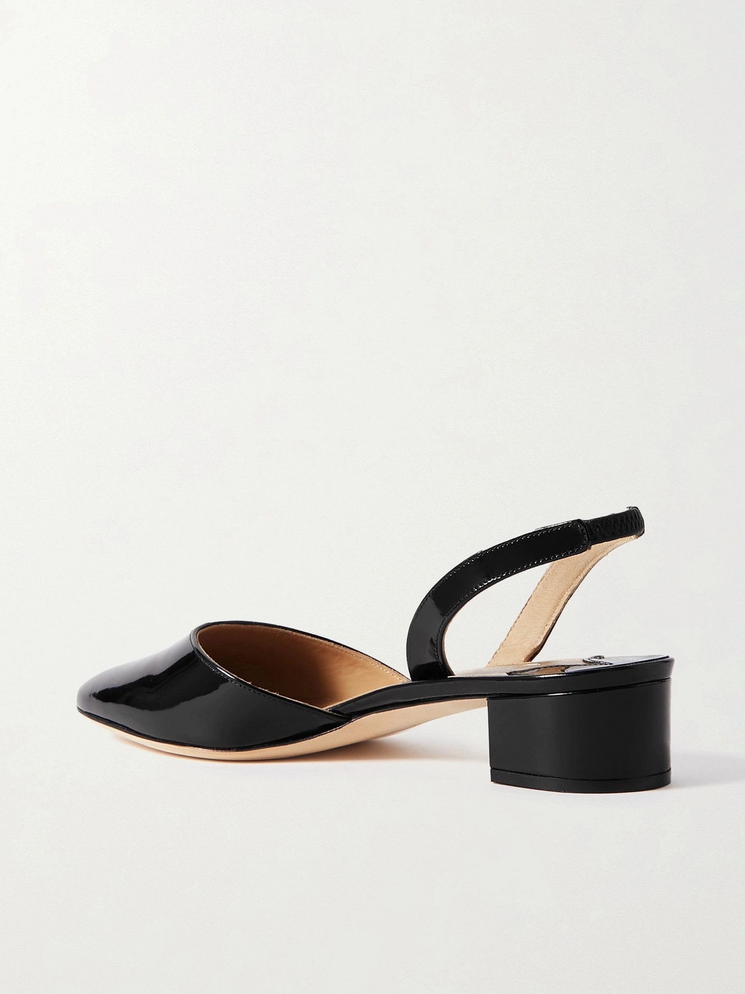 Aspro 30 patent-leather slingback point-toe pumps Black - 3