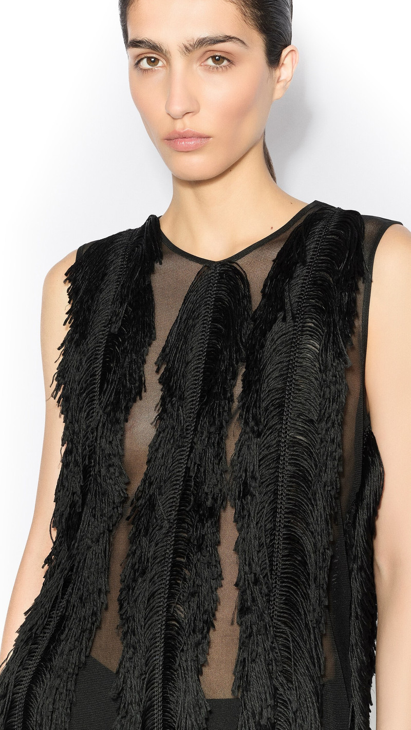SILK KNIT FRINGED DRESS 4