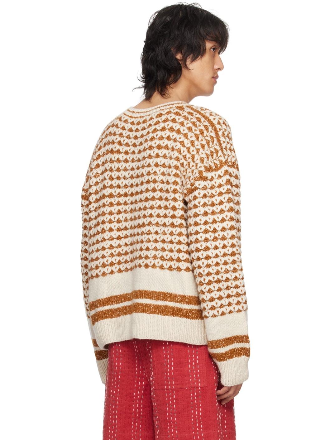 Tan Dropped Shoulder Sweater - 3