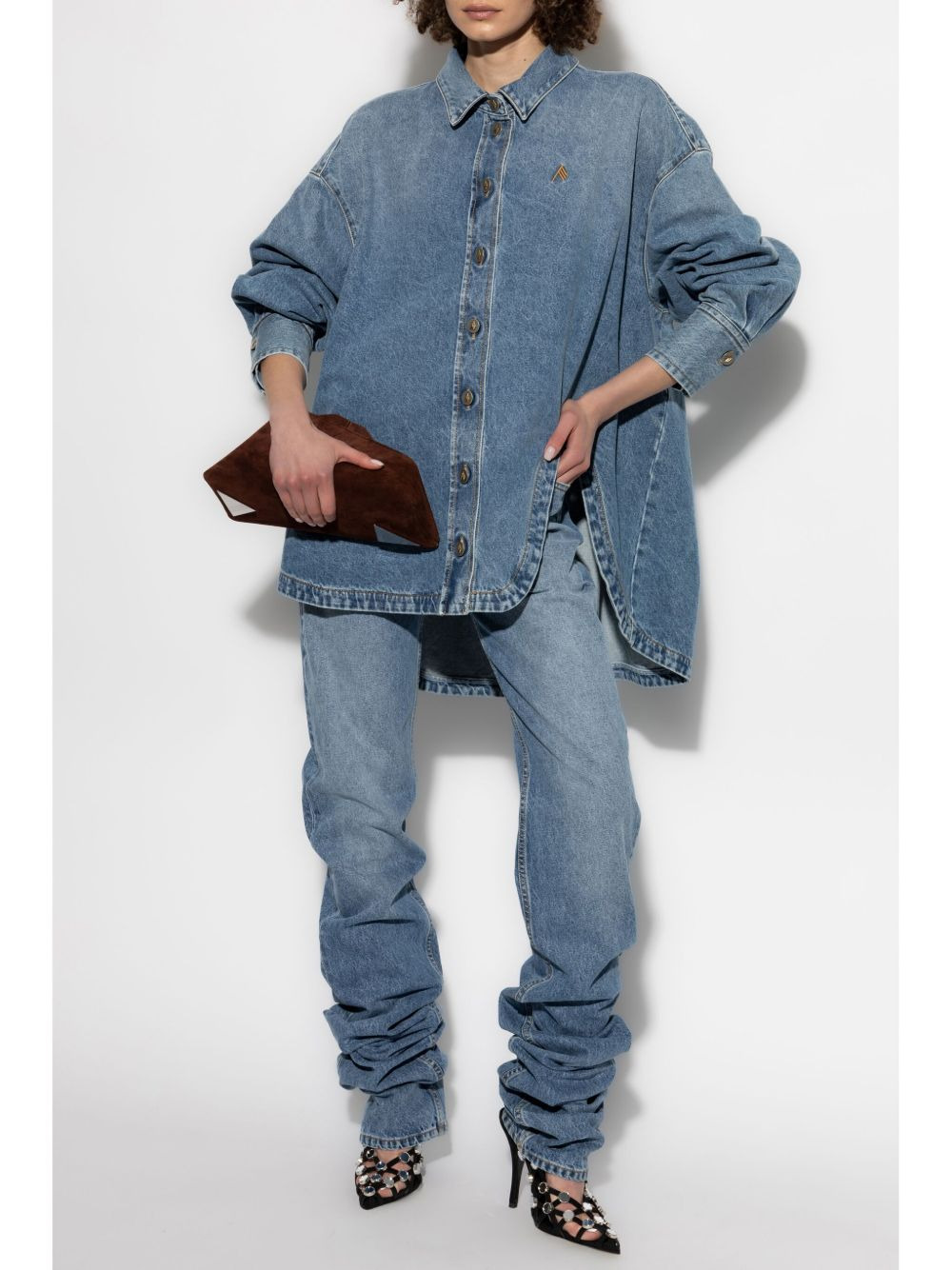 The Attico Women Denim Cotton Shirt - 2