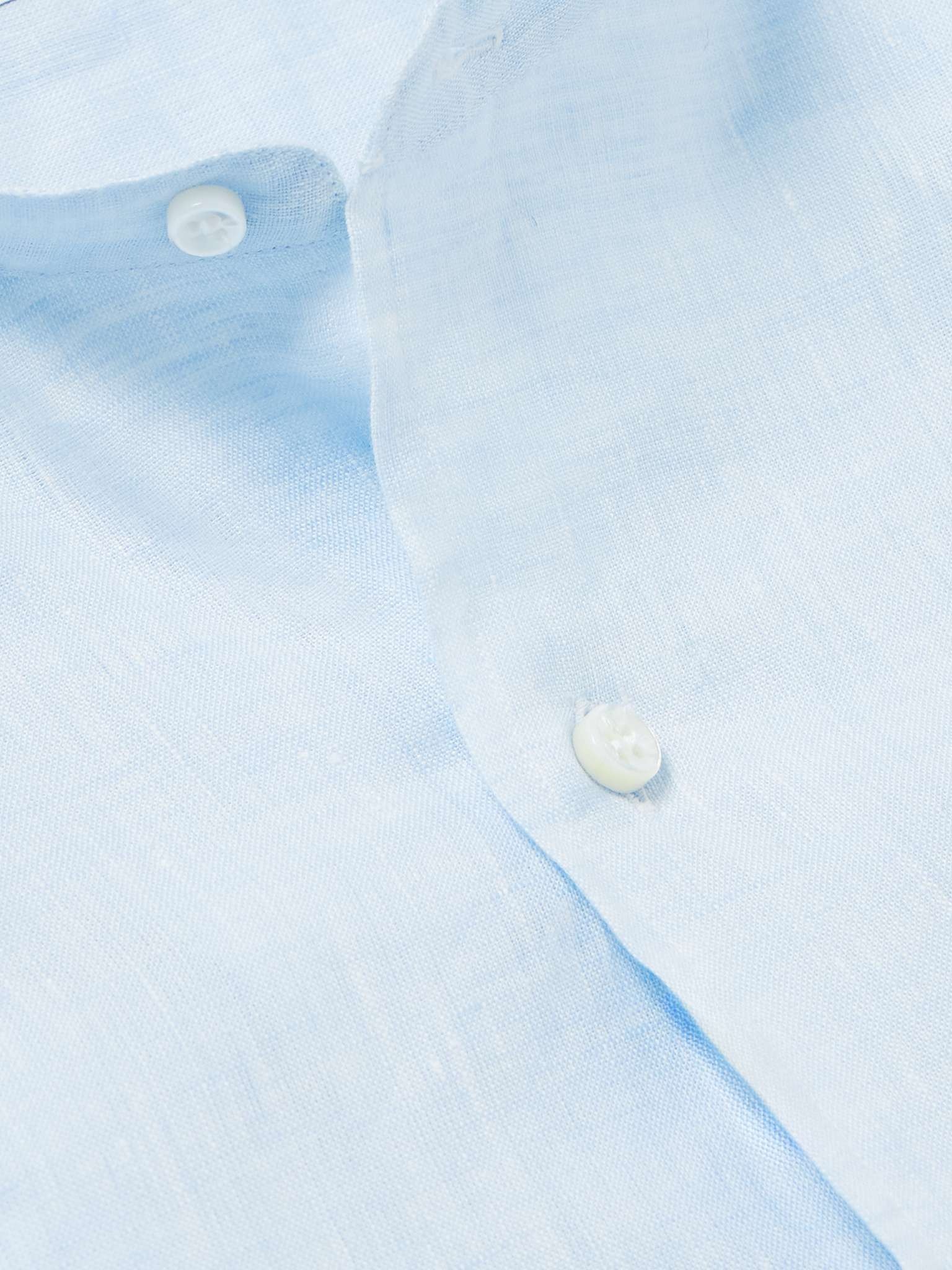 Arizona Grandad-Collar Linen Shirt - 5