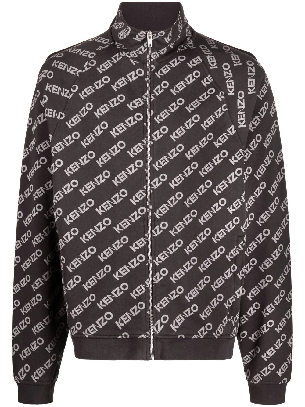 logo print zip-up jacket - 1