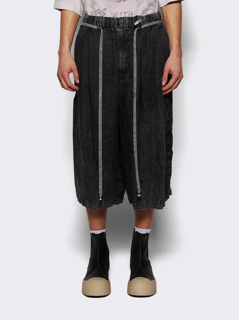 Maison MIHARAYASUHIRO Aged Wide Shorts Black outlook