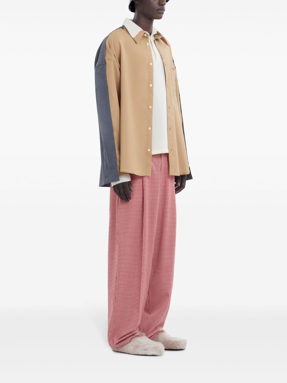 two-tone design shirt - 2