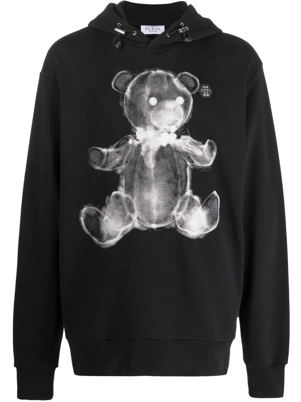 teddy print cotton hoodie - 1