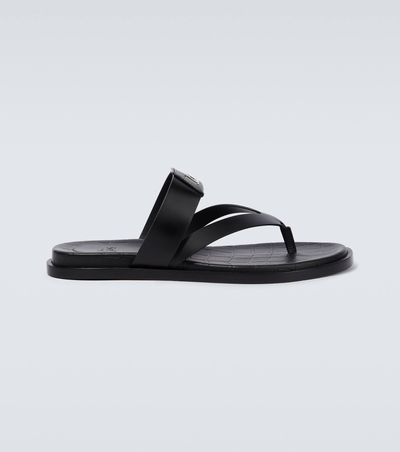 Leather logo sandals 1