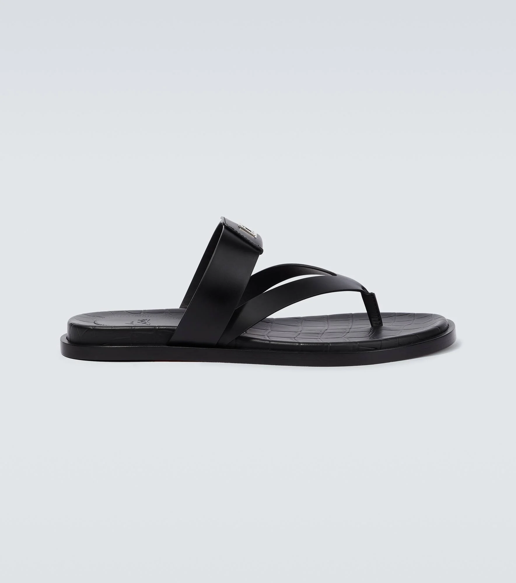 Leather logo sandals - 1