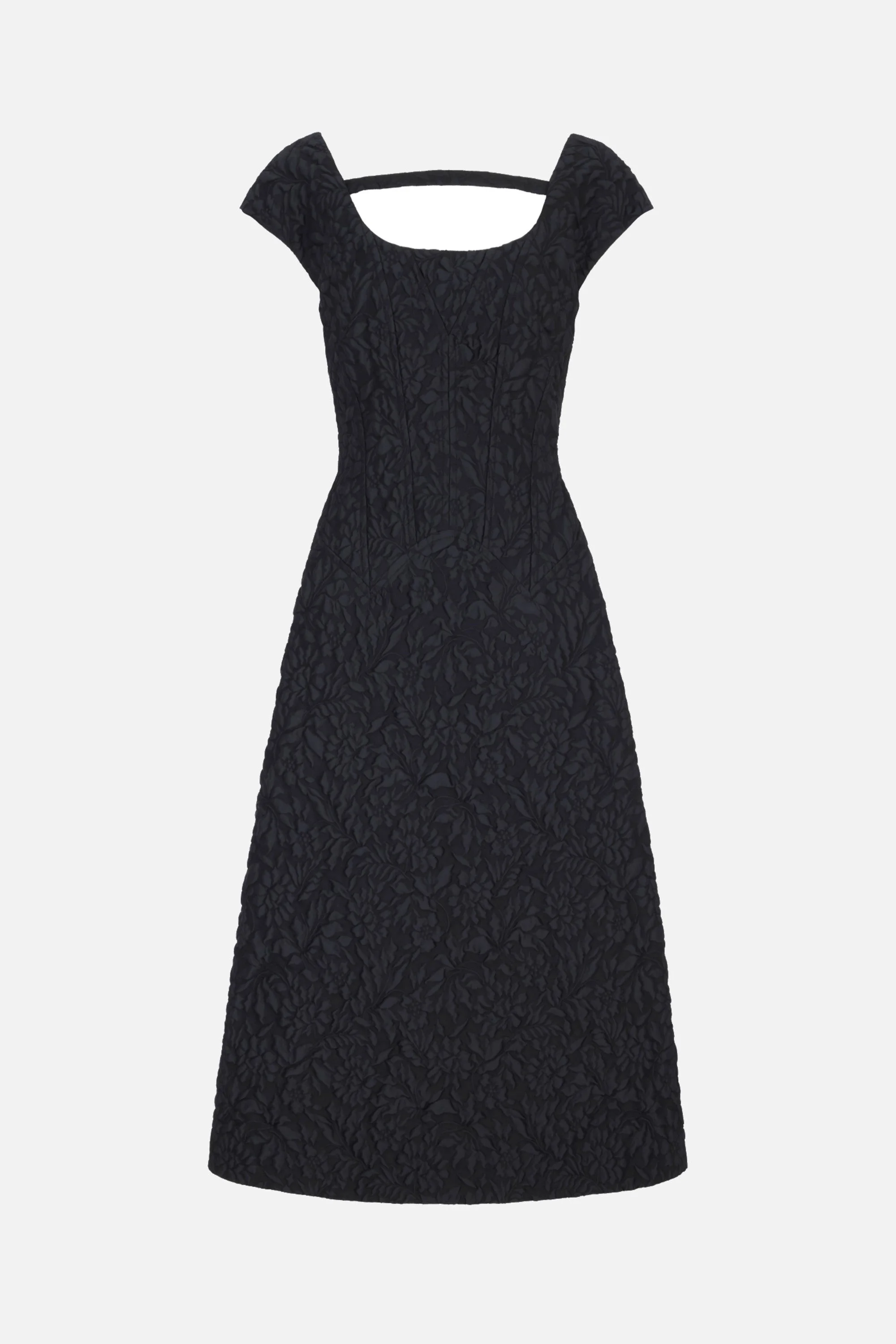 Pesca Dress In Black Embossed Cloque - 1