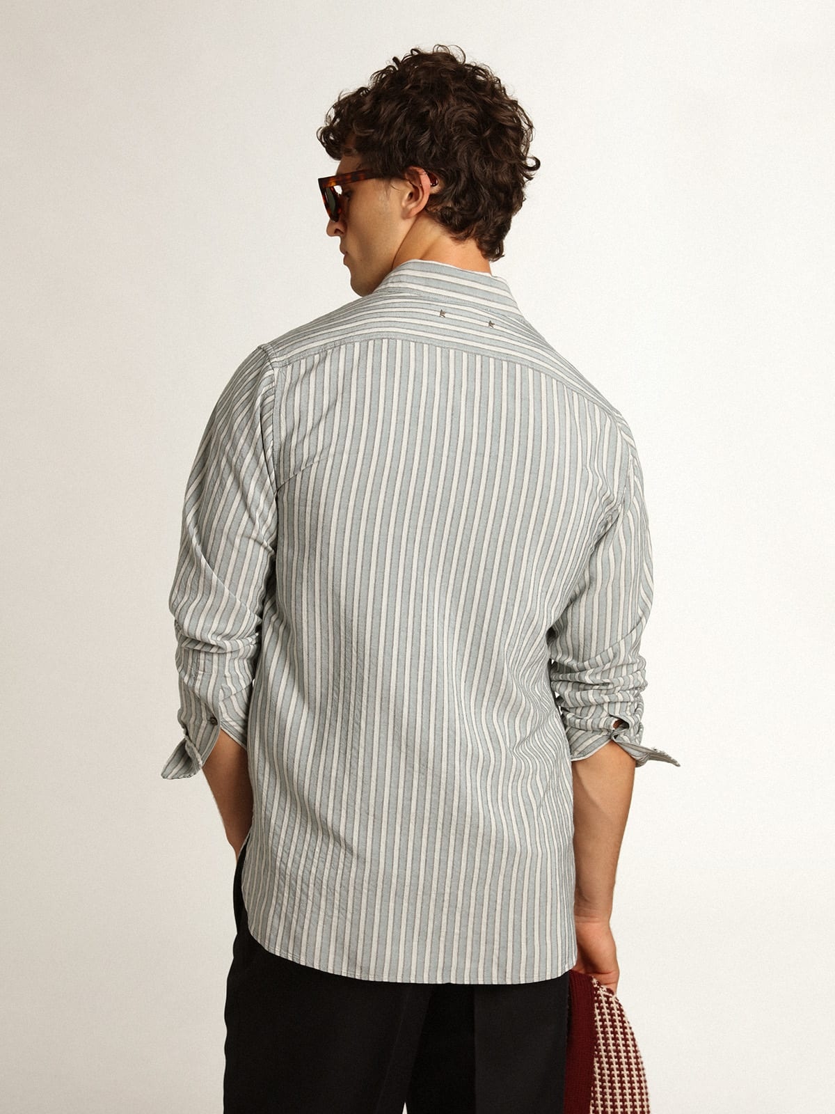Men's shirt in viscose with stripes - 4