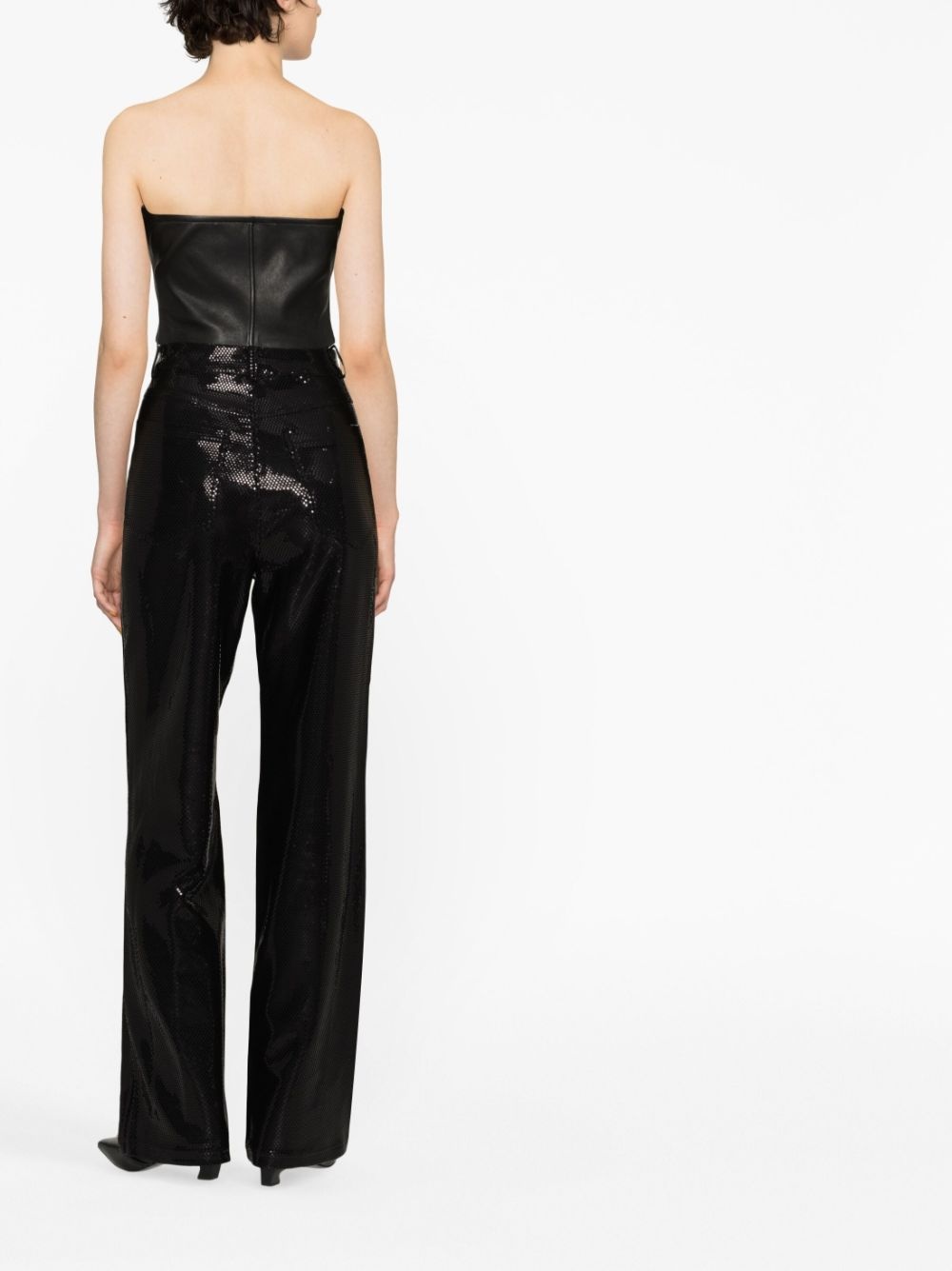 foil jersey straight-leg trousers - 3