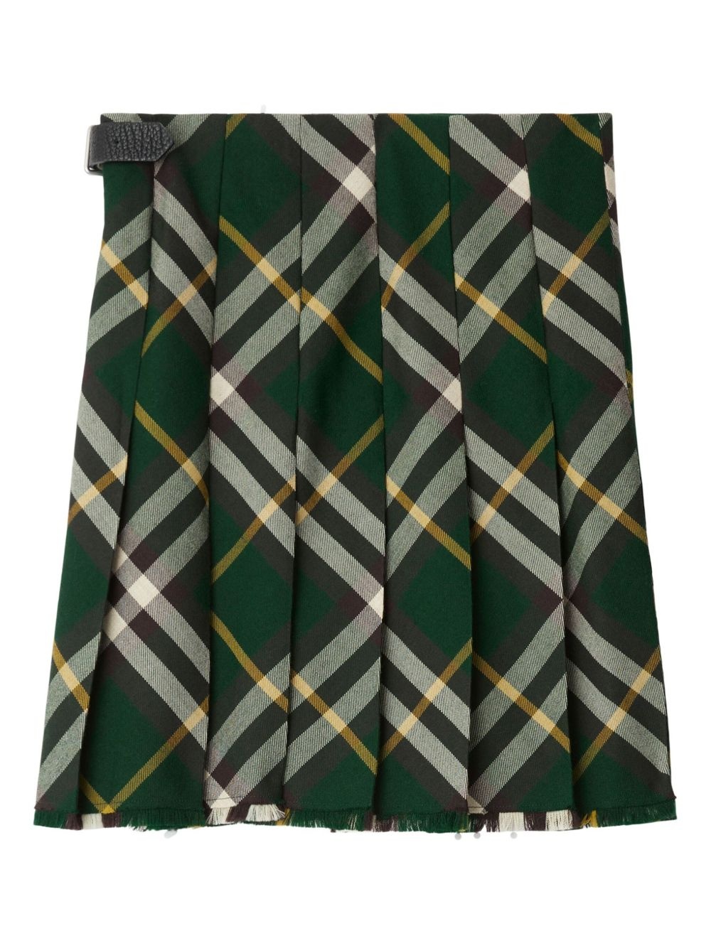 check-pattern wool skirt - 6