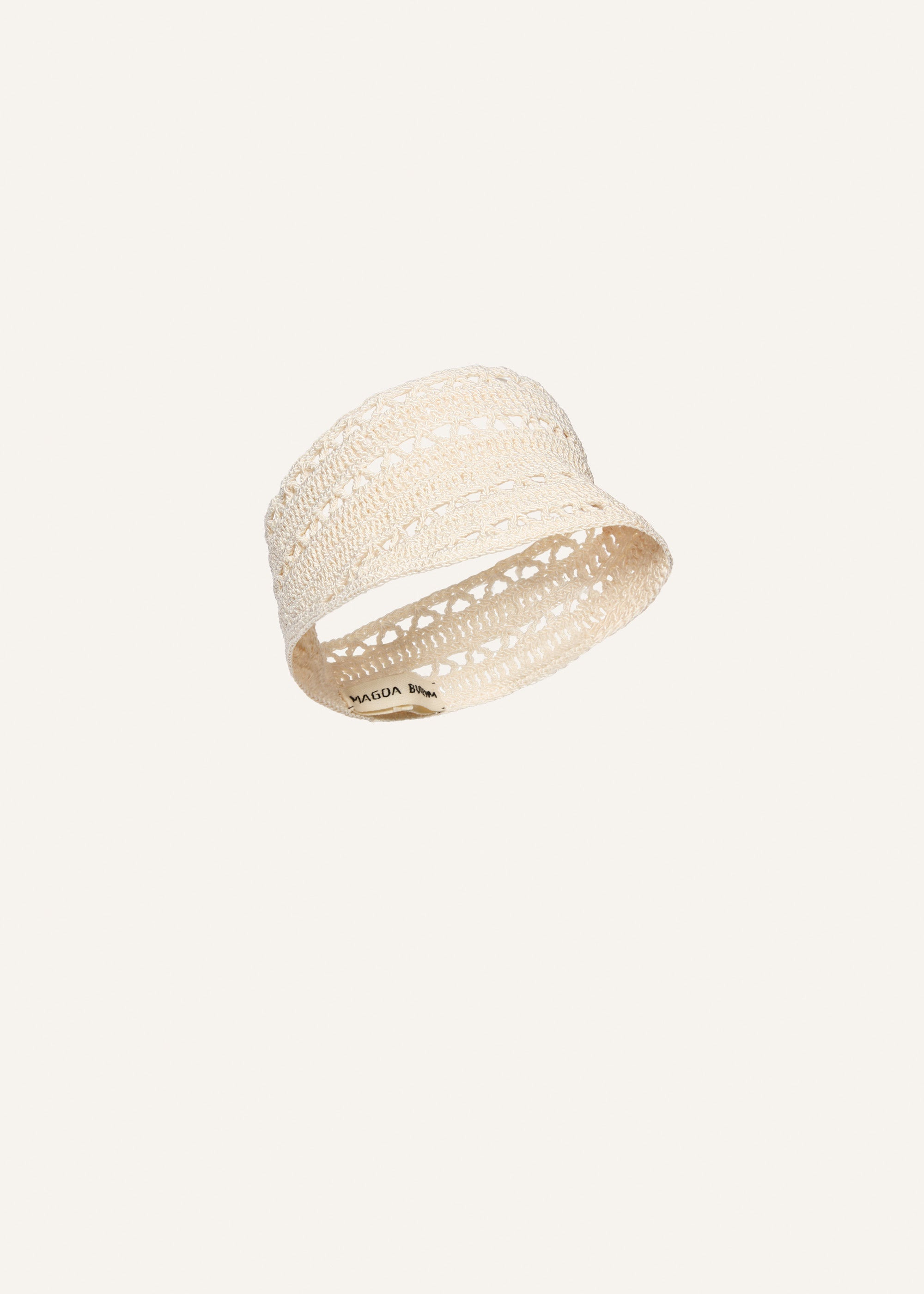 Lattice crochet visor in cream - 2