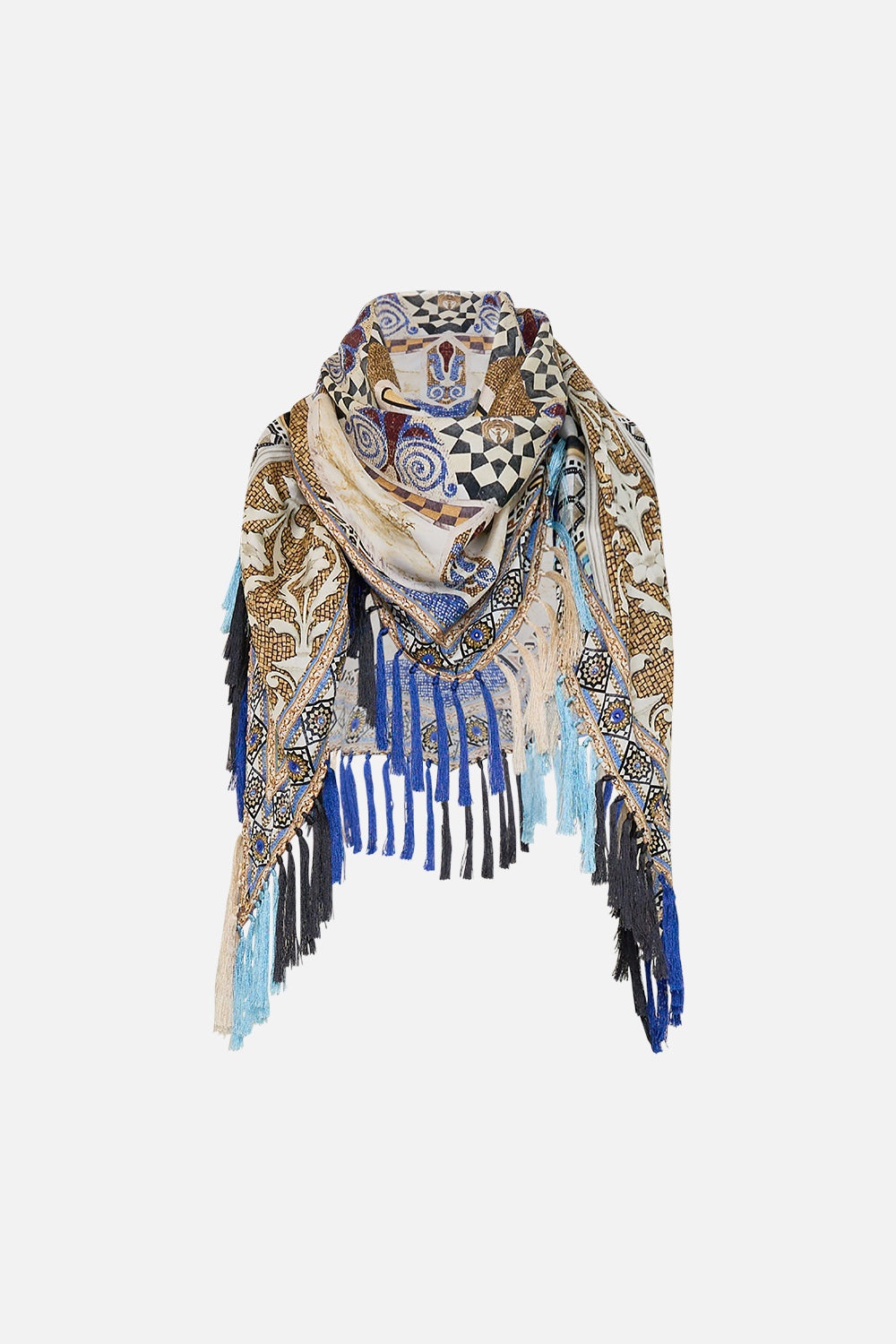 DIAMOND SCARF WITH TASSELS - 9