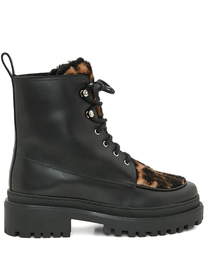 leopard-print leather ankle boots 1