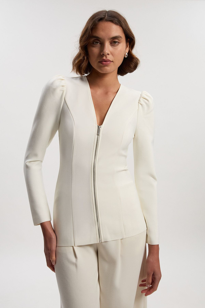 Fitted Figure Form Zip Through Jacket 1