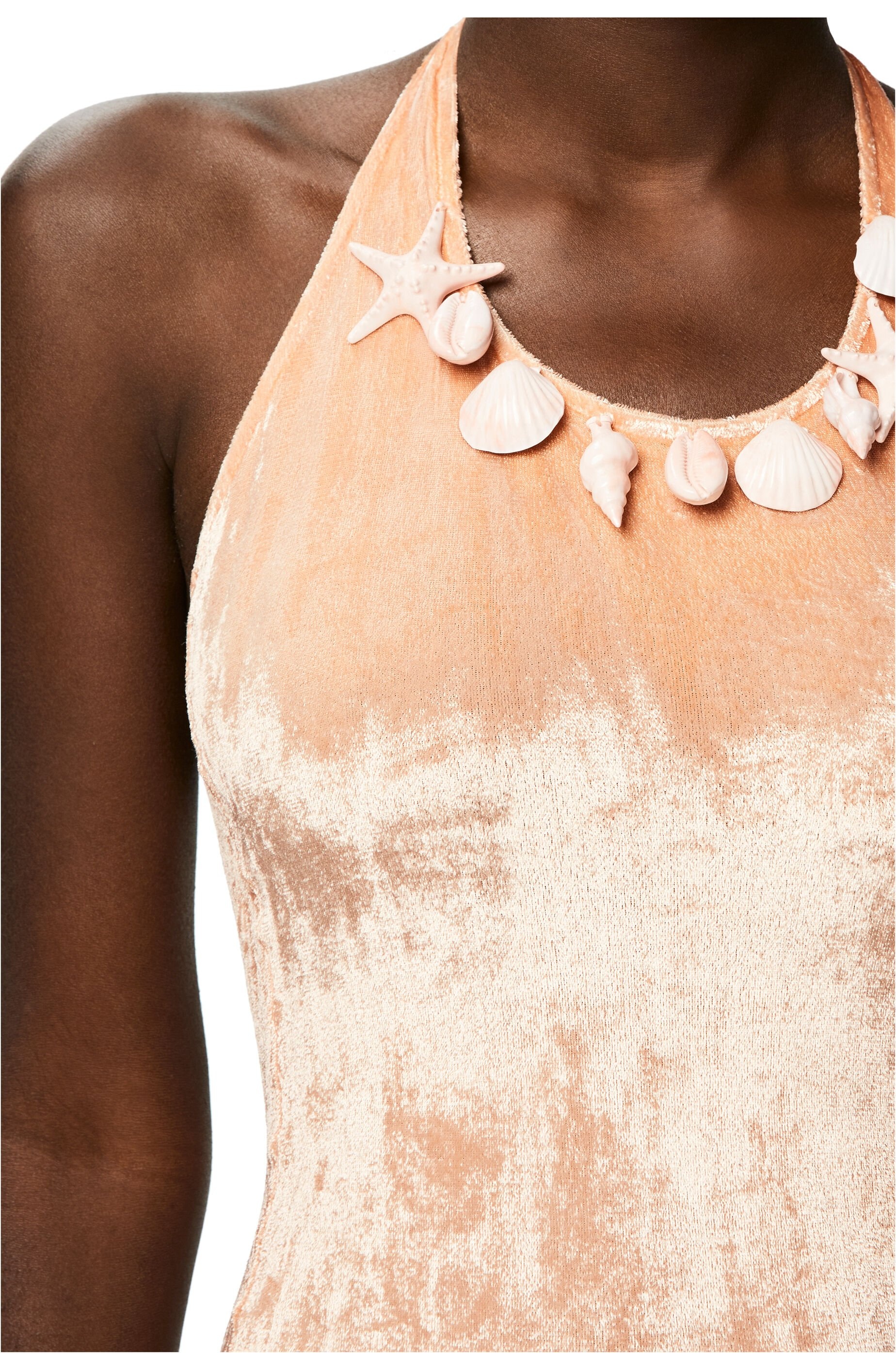 Shell embellished dress in viscose - 4