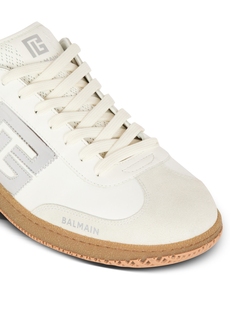 Calfskin Balmain Swan trainers 7