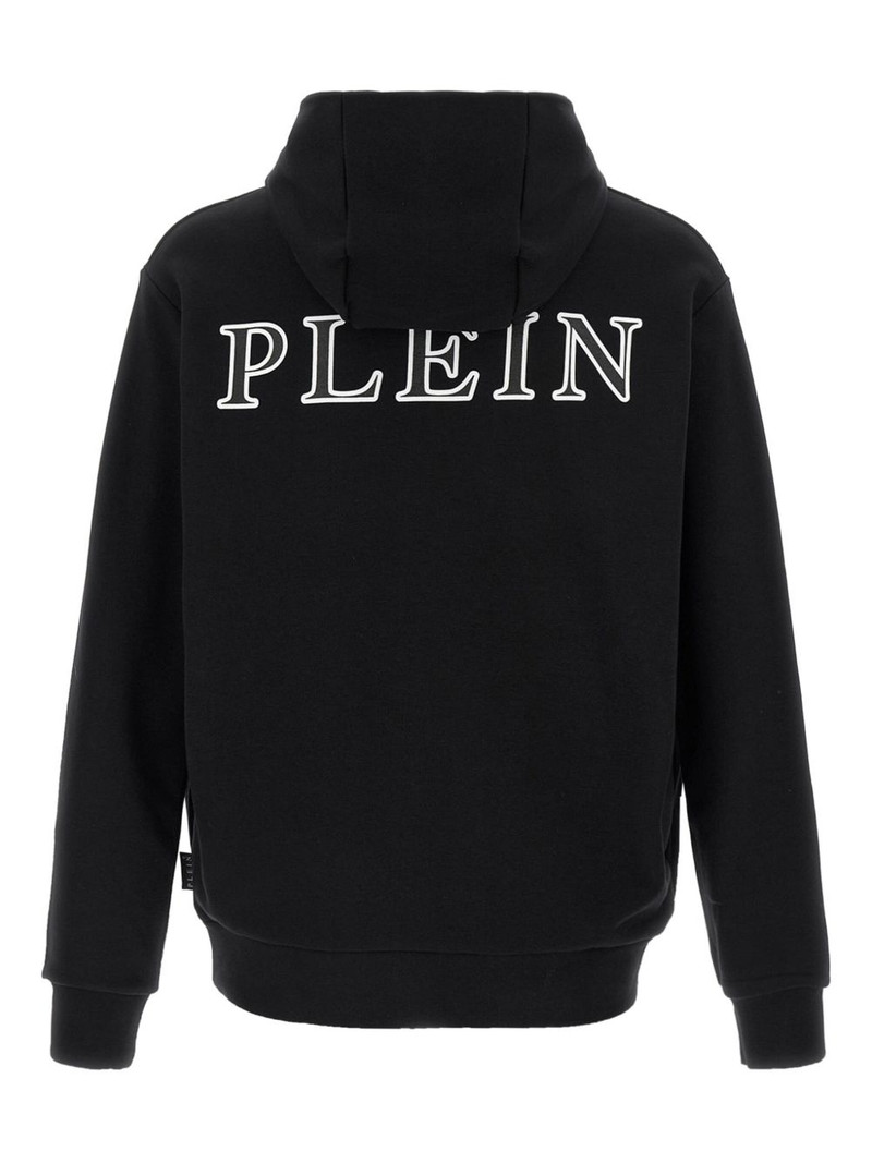 PHILIPP PLEIN logo-patch hoodie outlook