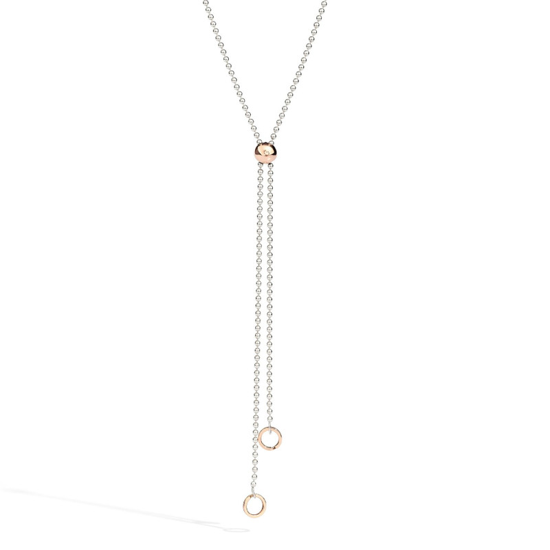 DoDo SILVER & ROSE GOLD BOLLICINE LARIAT NECKLACE outlook