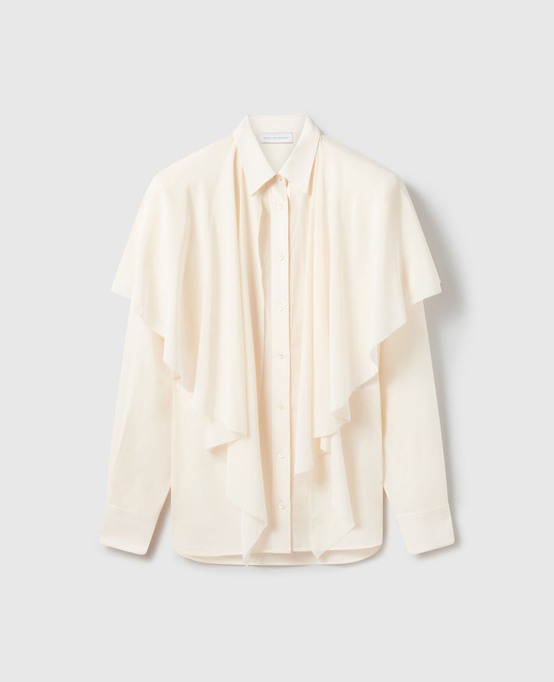 Layered Panel Long-Sleeve Semi-Sheer Shirt - 1