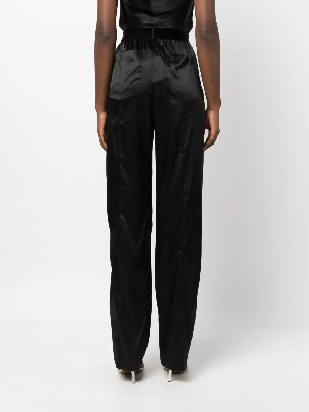 Tom Ford Women Stretch Silk Satin Pijamas Trousers - 6