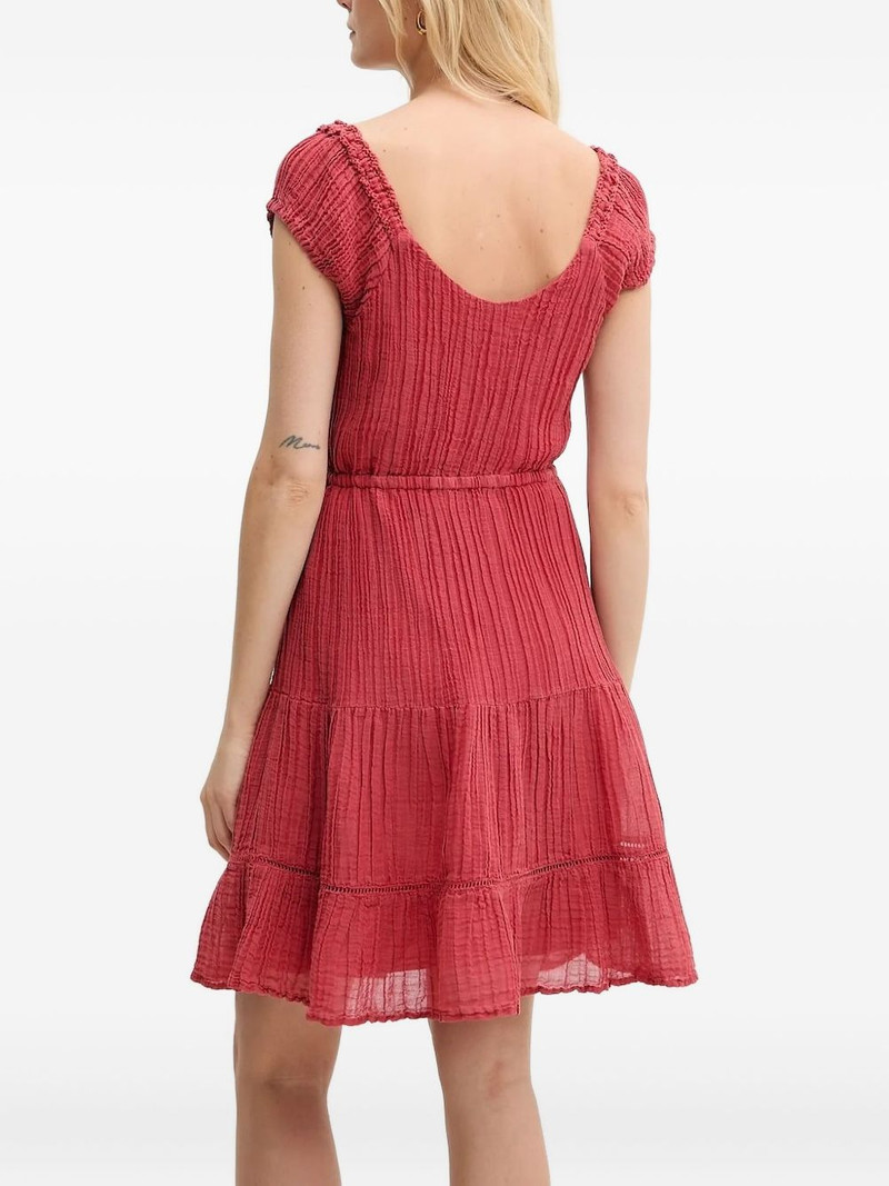 GUESS USA Eco Ciel crochet-trimmed tiered mini dress outlook