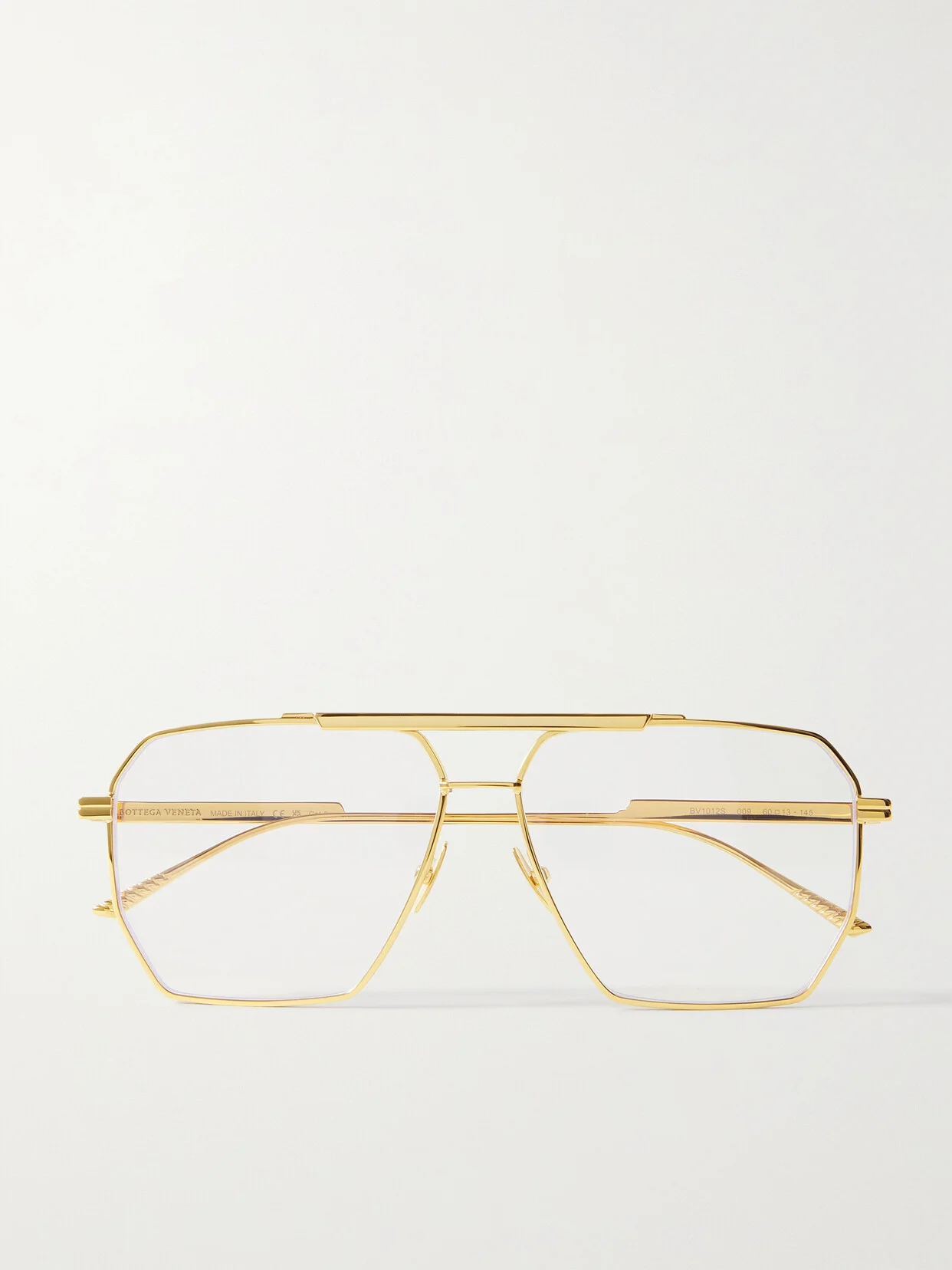 Oversized Aviator-style Gold-tone Optical Glasses - 1