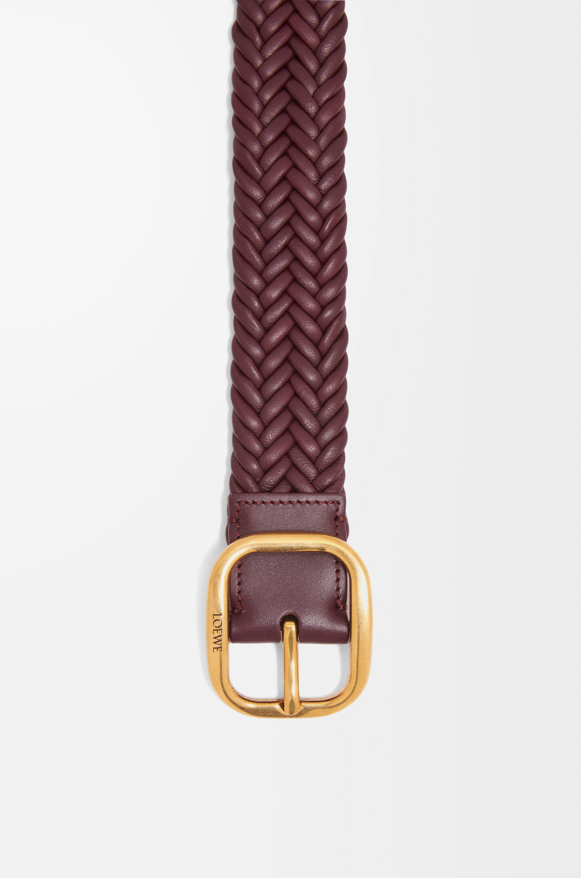 Rounded soft woven belt in calfskin - 3