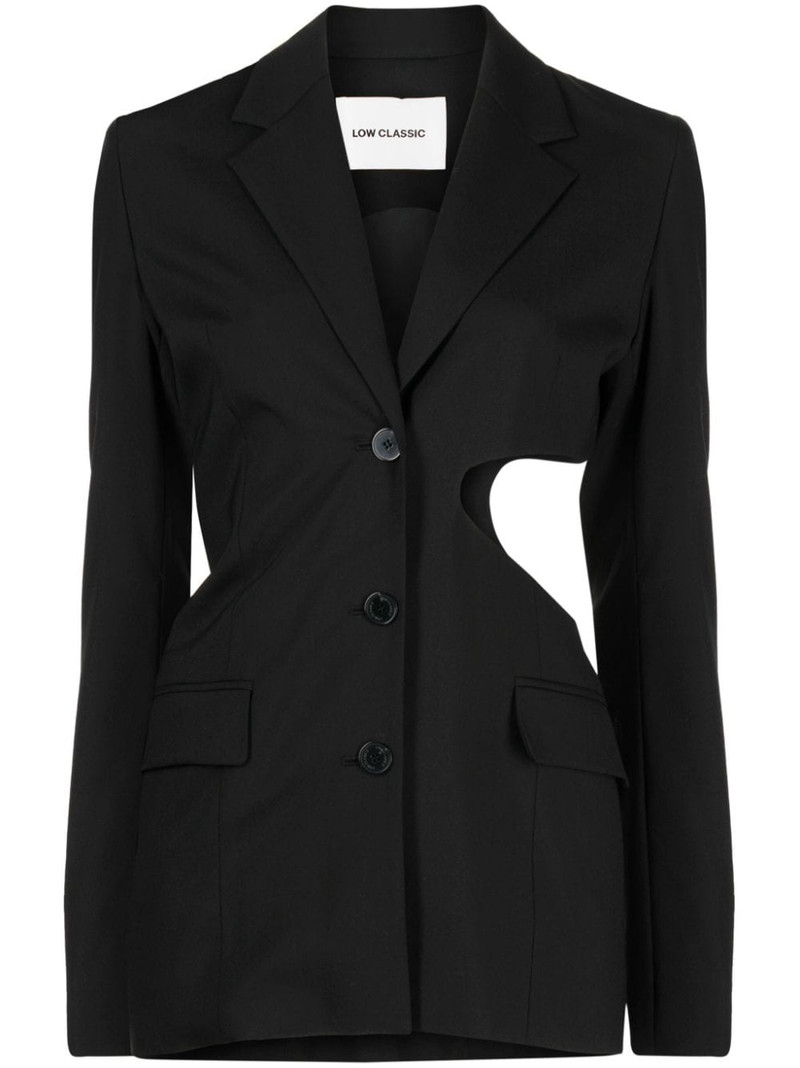 notched-lapels cut-out detailing blazer 1