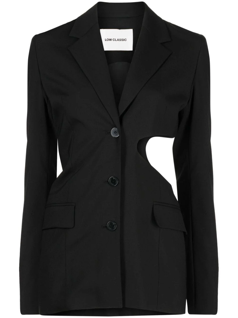 notched-lapels cut-out detailing blazer - 1