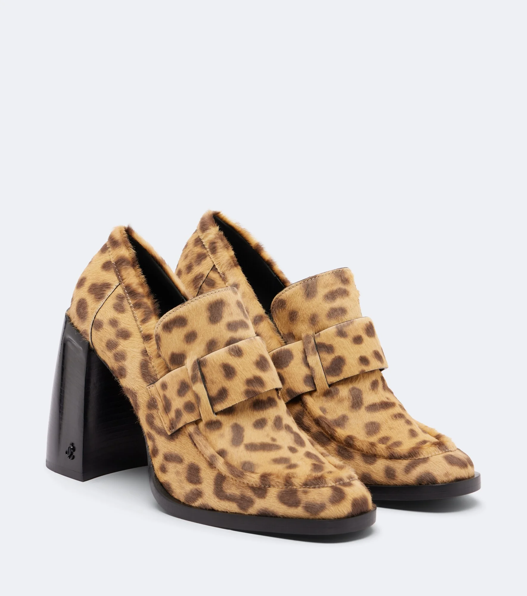 Tylor leopard-print calf hair loafer pumps - 1