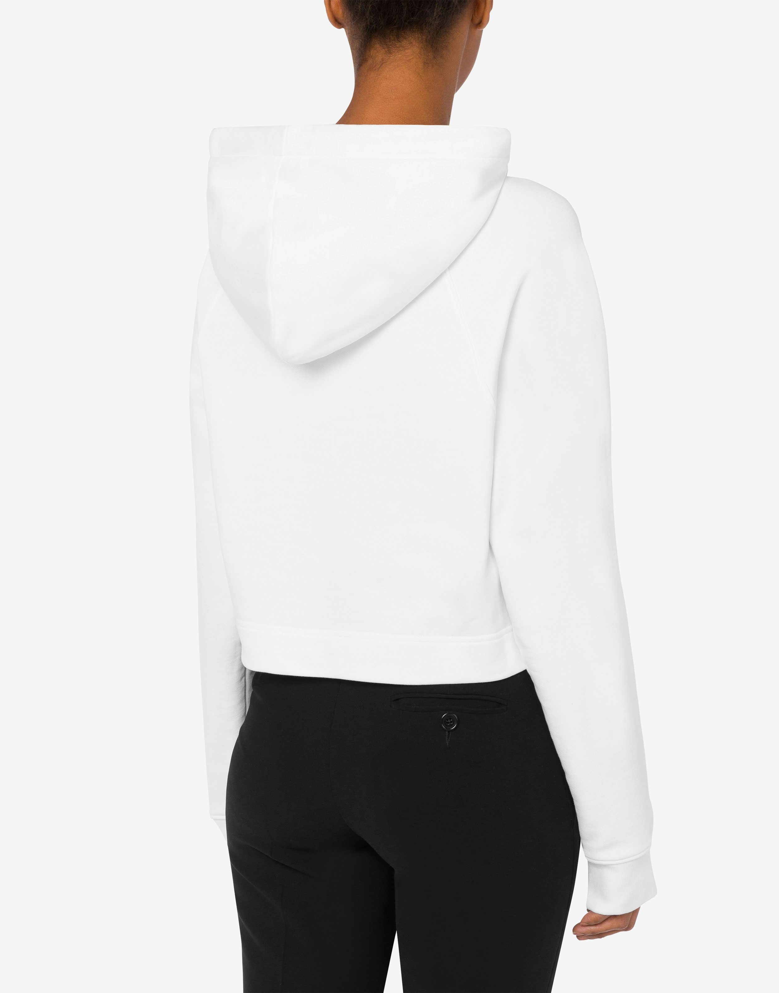 HEART SAFETY PIN CROPPED HOODIE - 3