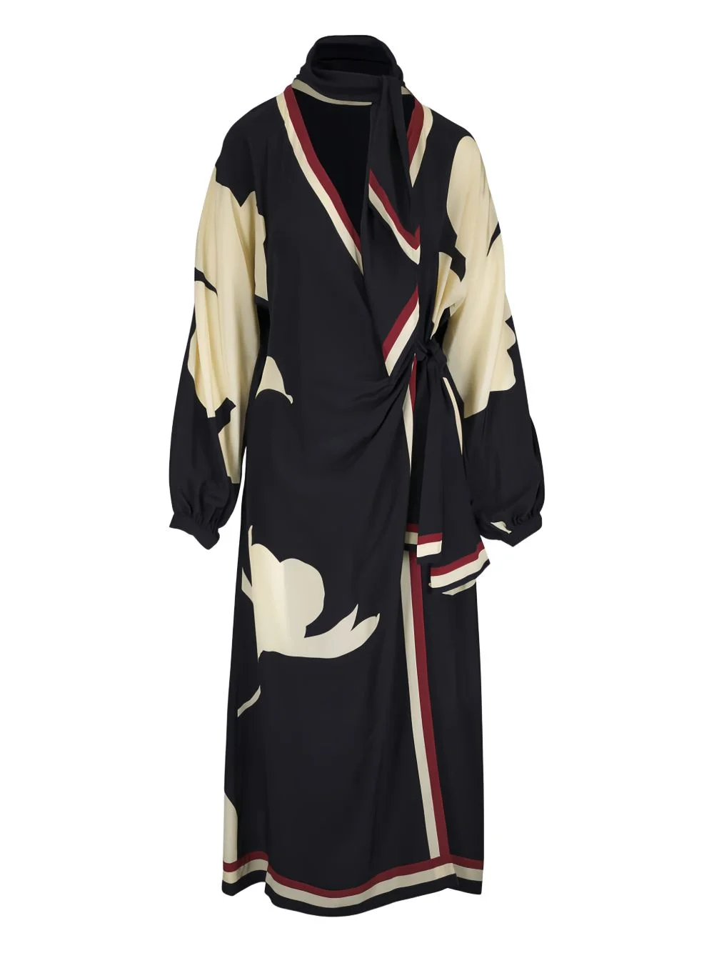 floral print wrap midi dress - 1