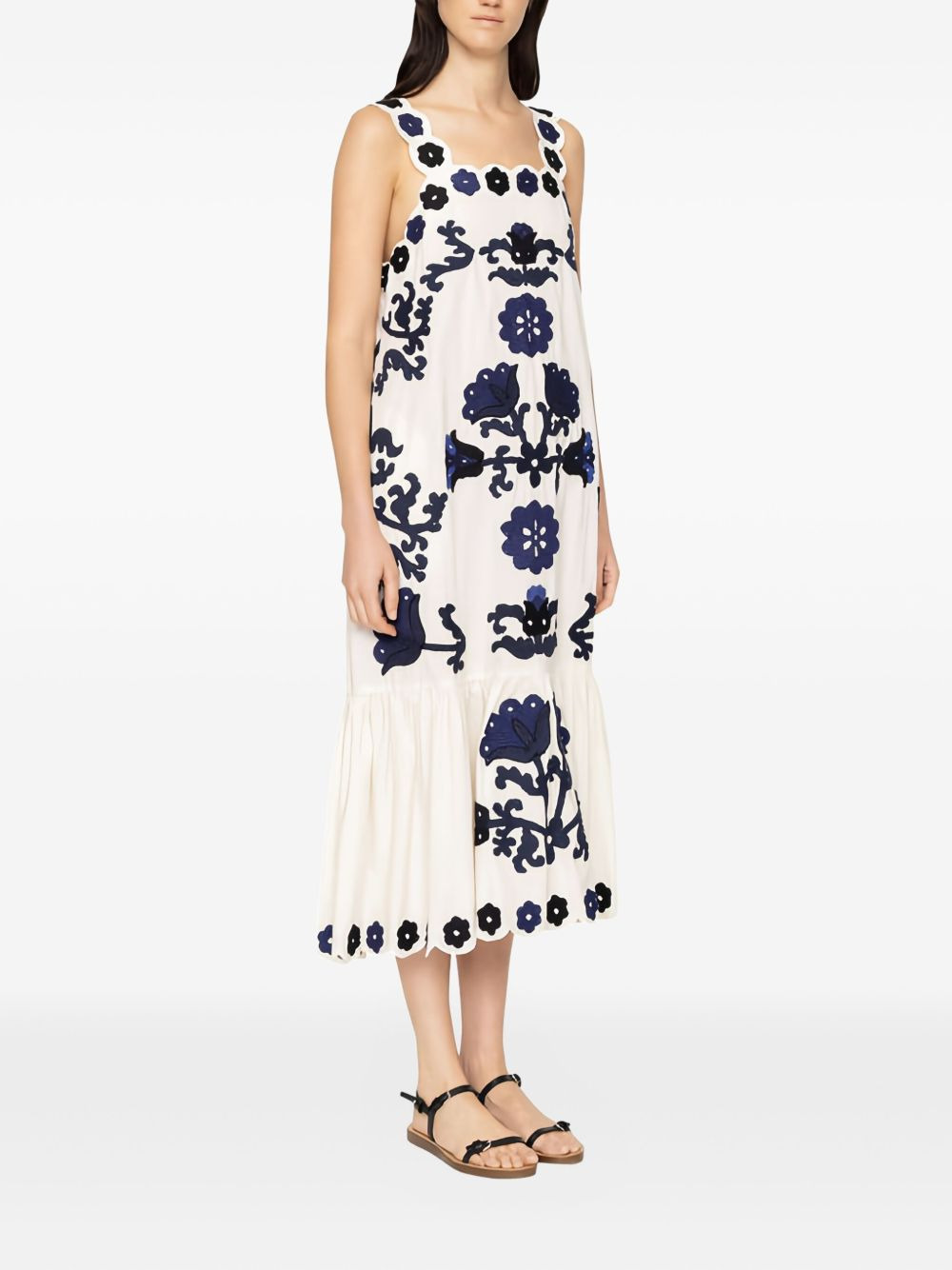 Catrine applique-floral midi dress - 2