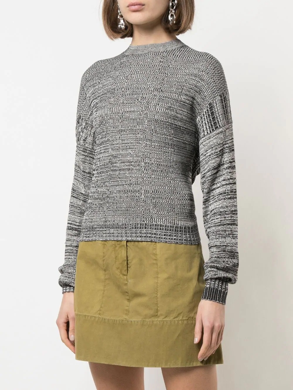 marl cut-out jumper - 3