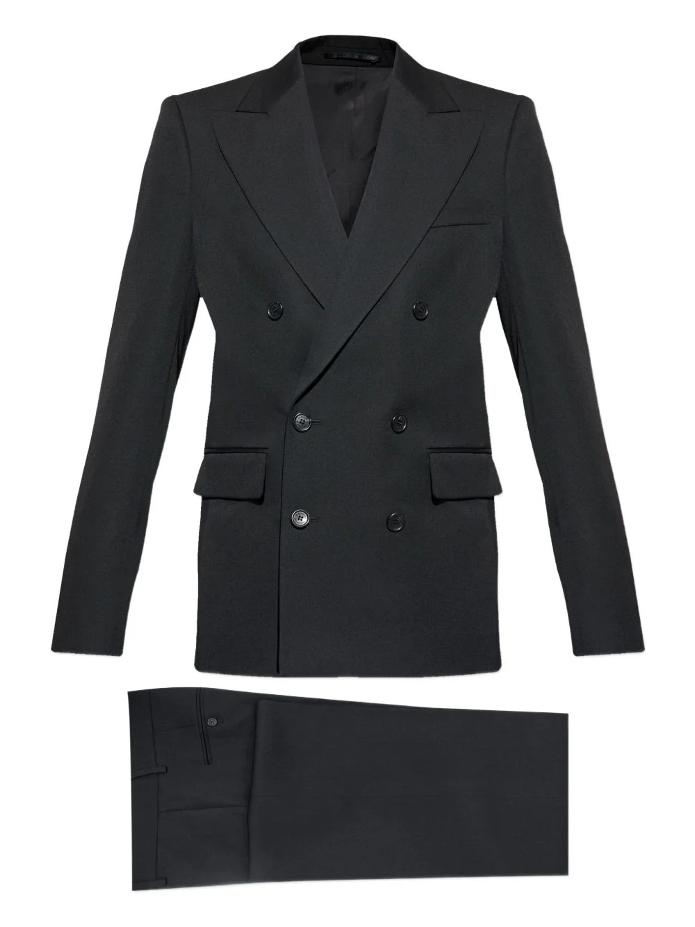 double-breasted wool suit - 1