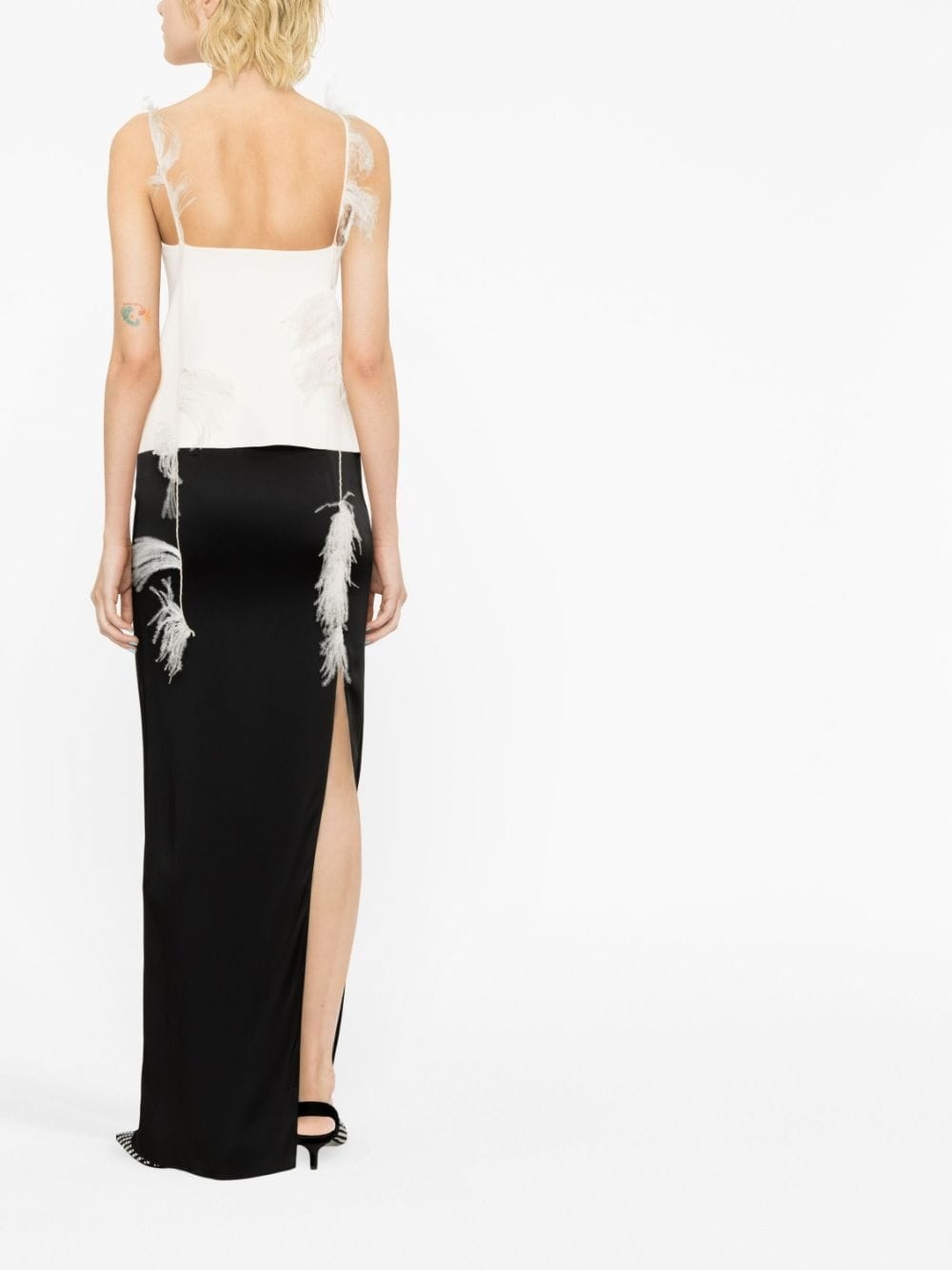 feather-trim camisole top - 3
