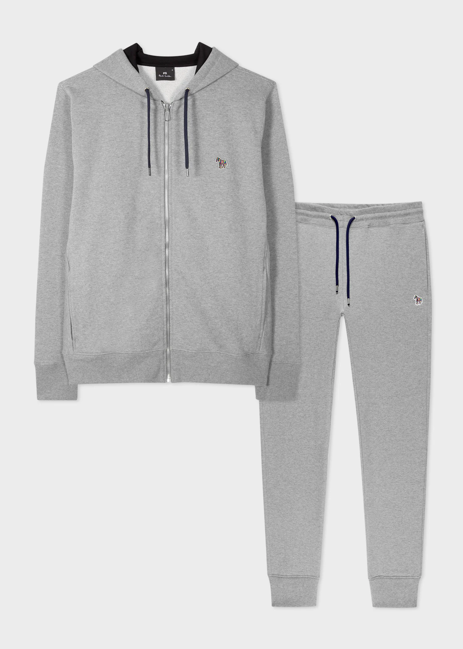 Grey Organic Cotton Zebra Logo Sweatshirt & Sweatpants Set - 1
