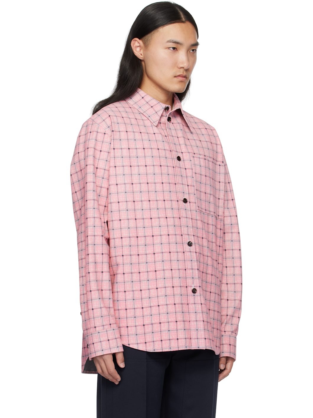 Pink Printed Leather Shirt - 2