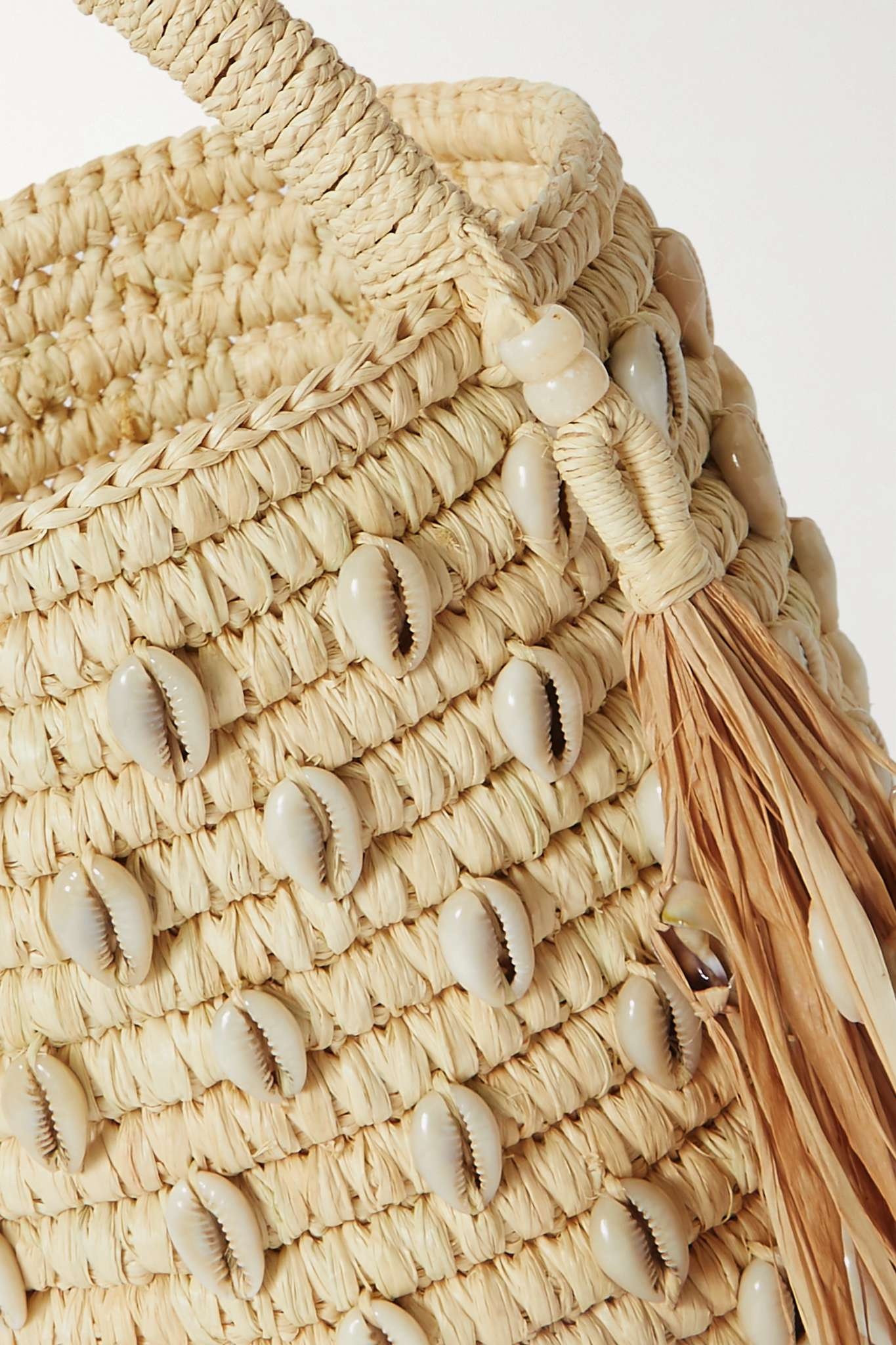 Irie shell-embellished woven straw tote - 4