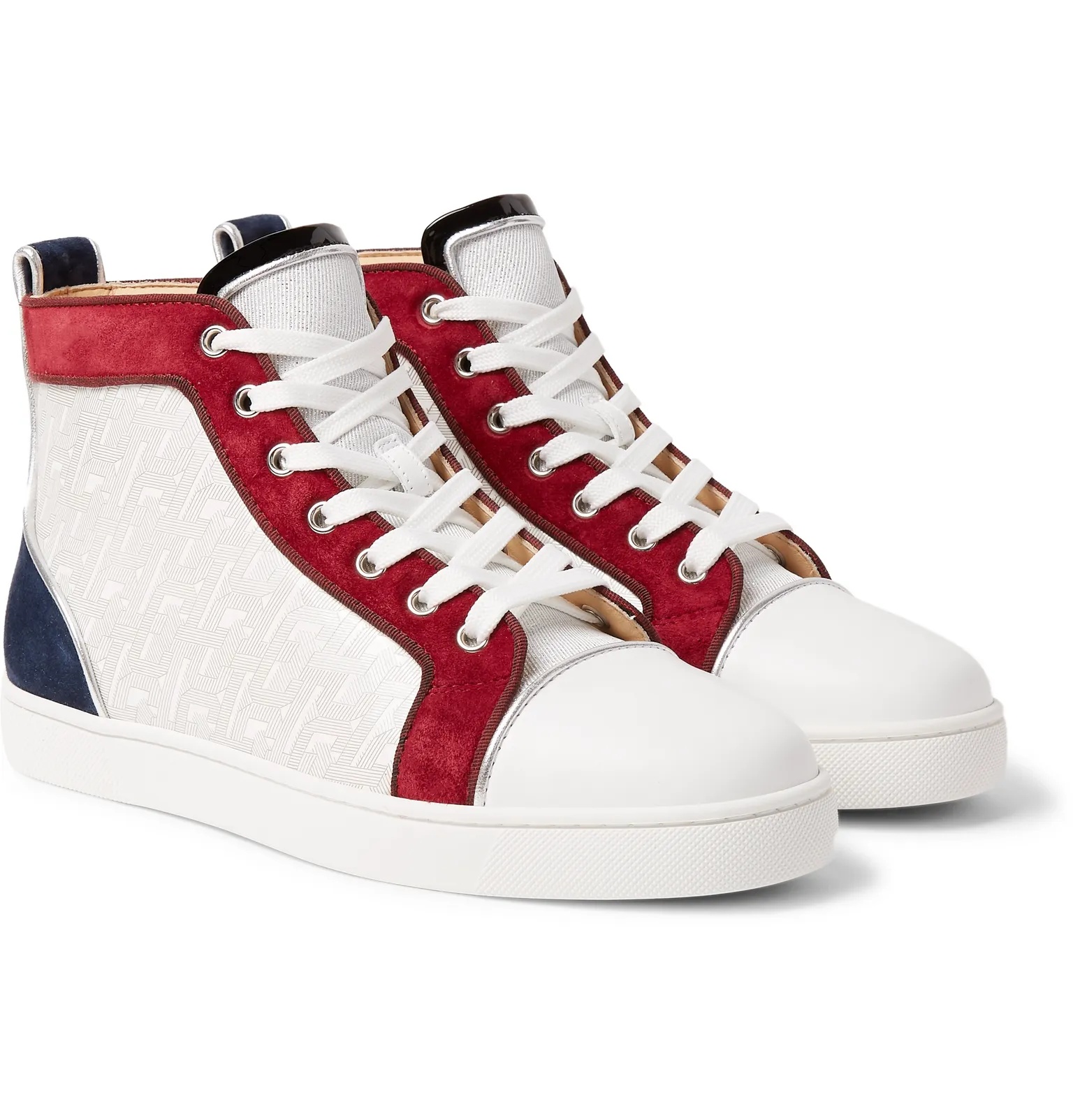 Louis Orlato Suede, Leather and Denim High-Top Sneakers - 2