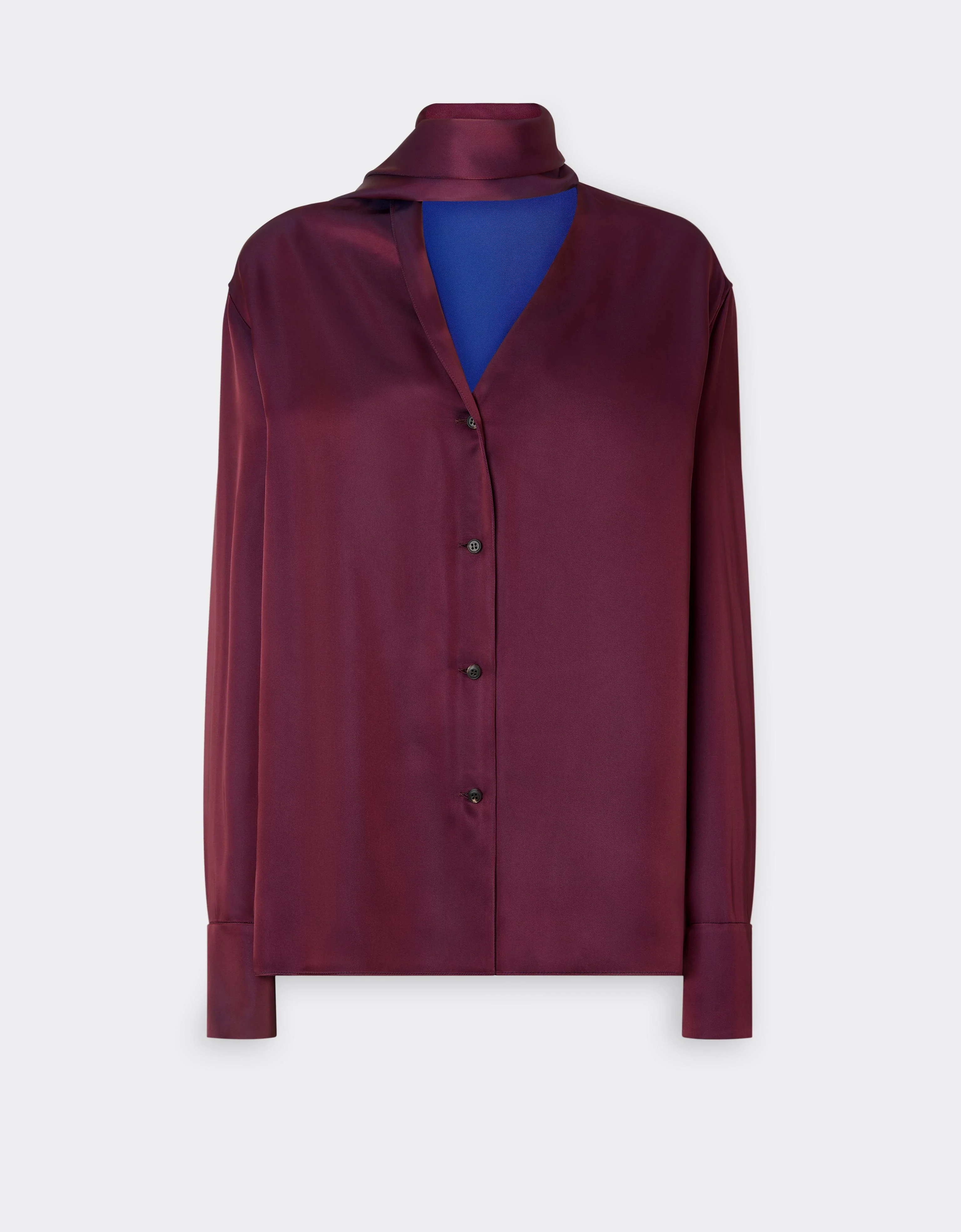 Two-Tone Satin Shirt - 1