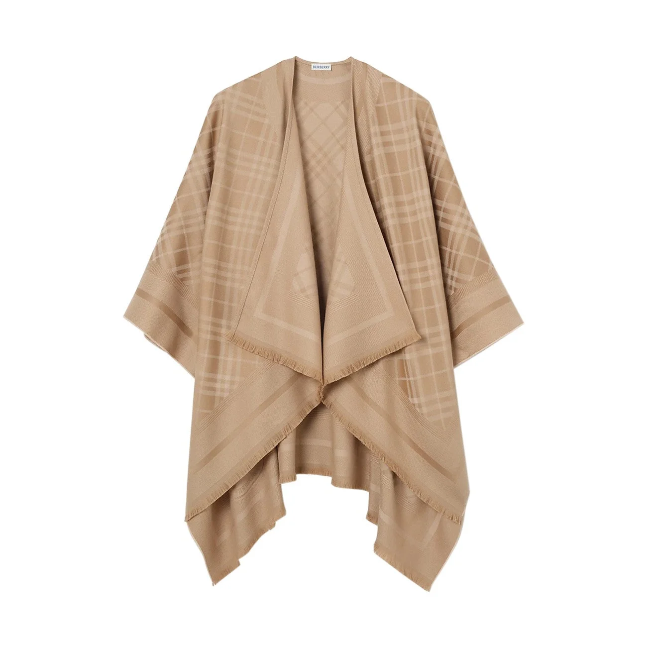 Burberry Women Wool And Cashmere Check Cape - 1