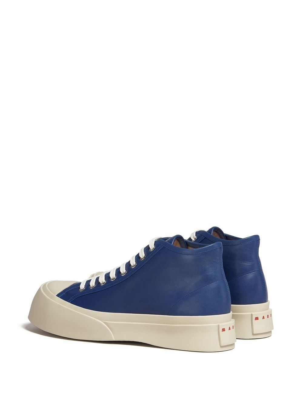 leather mid-top sneakers - 3