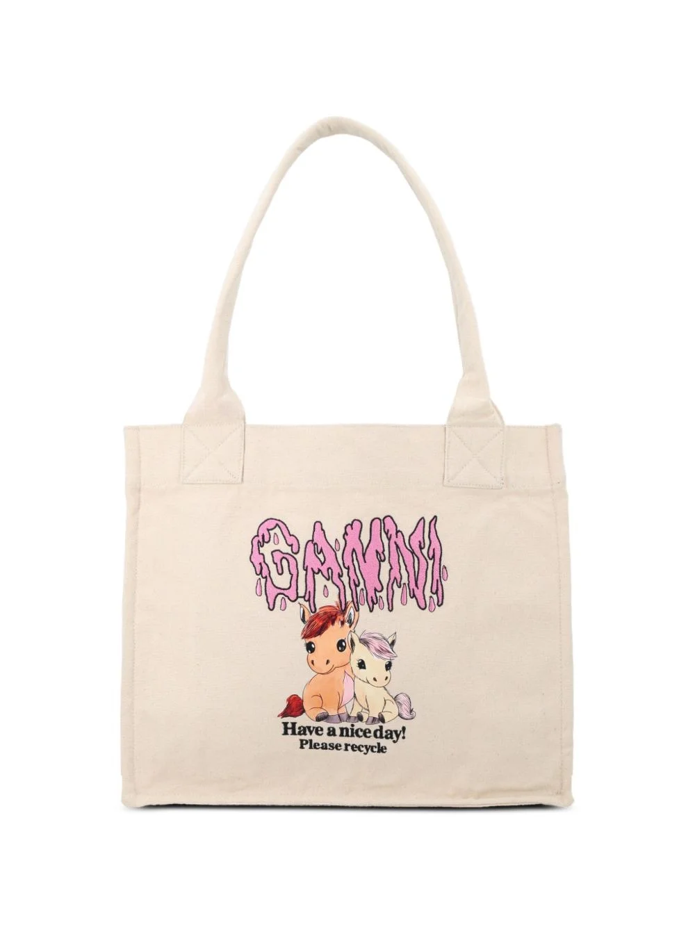 large graphic pony tote bag - 1