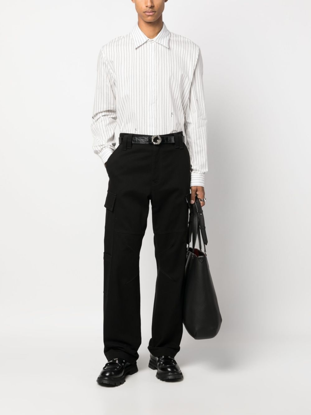 striped long-sleeve cotton shirt - 2