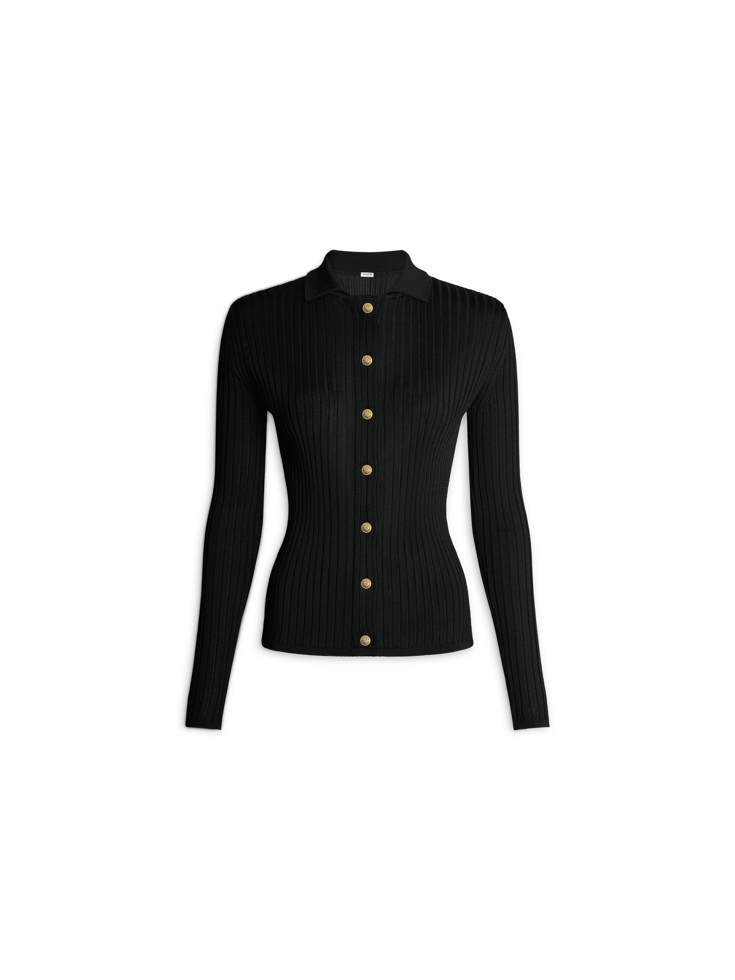 Buttoned ribbed knit cardigan - 1
