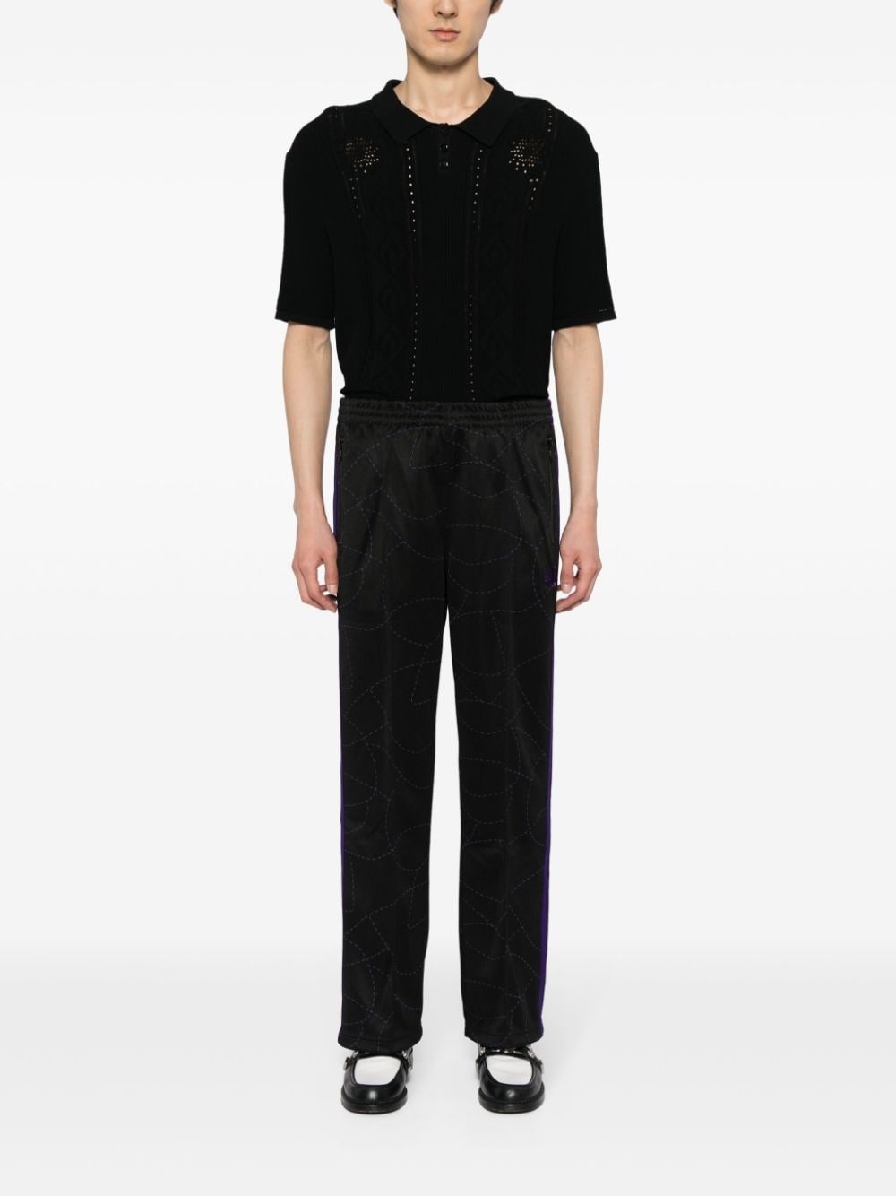 logo-embroidered straight-leg trousers - 2